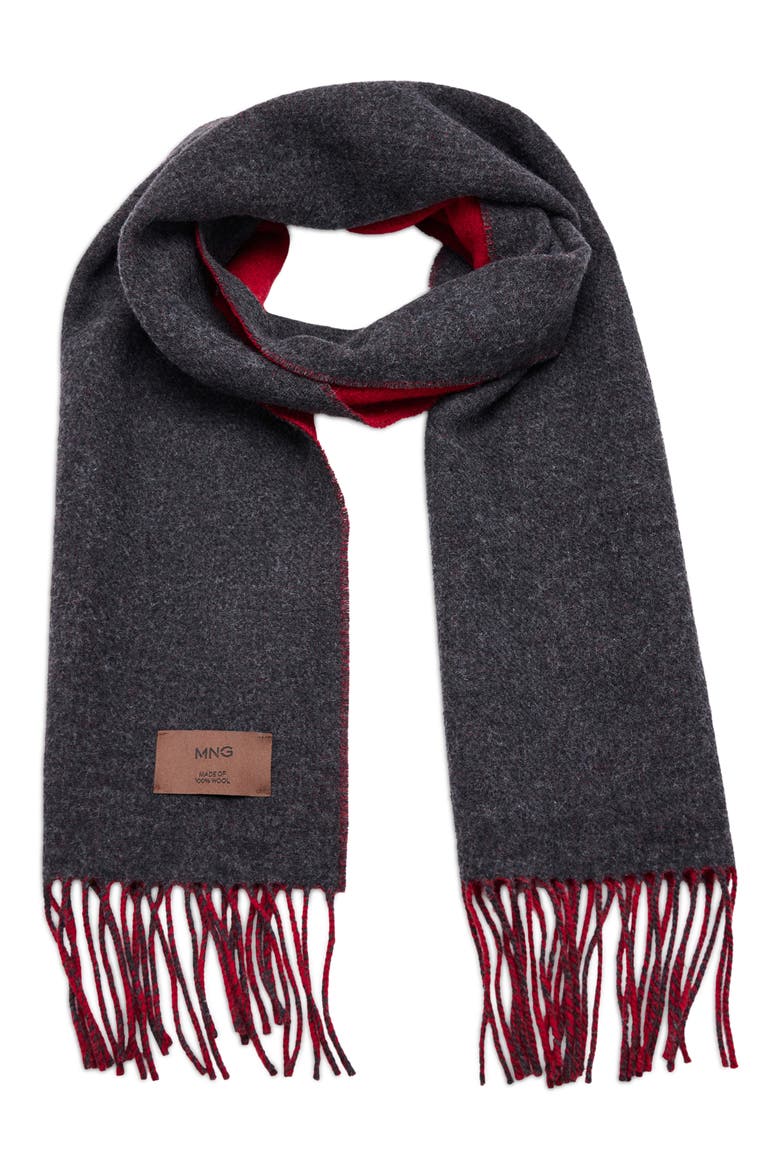 Reversible Wool Scarf, Main, color, RED