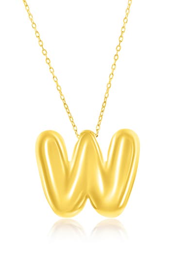 Simona Bubble Initial Pendant Necklace In Gold