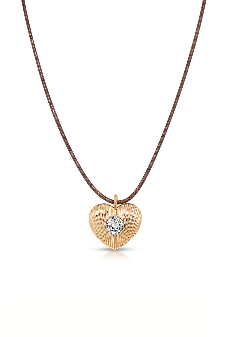 Heart Pendant Cord Necklace, Alternate, color, CLEAR