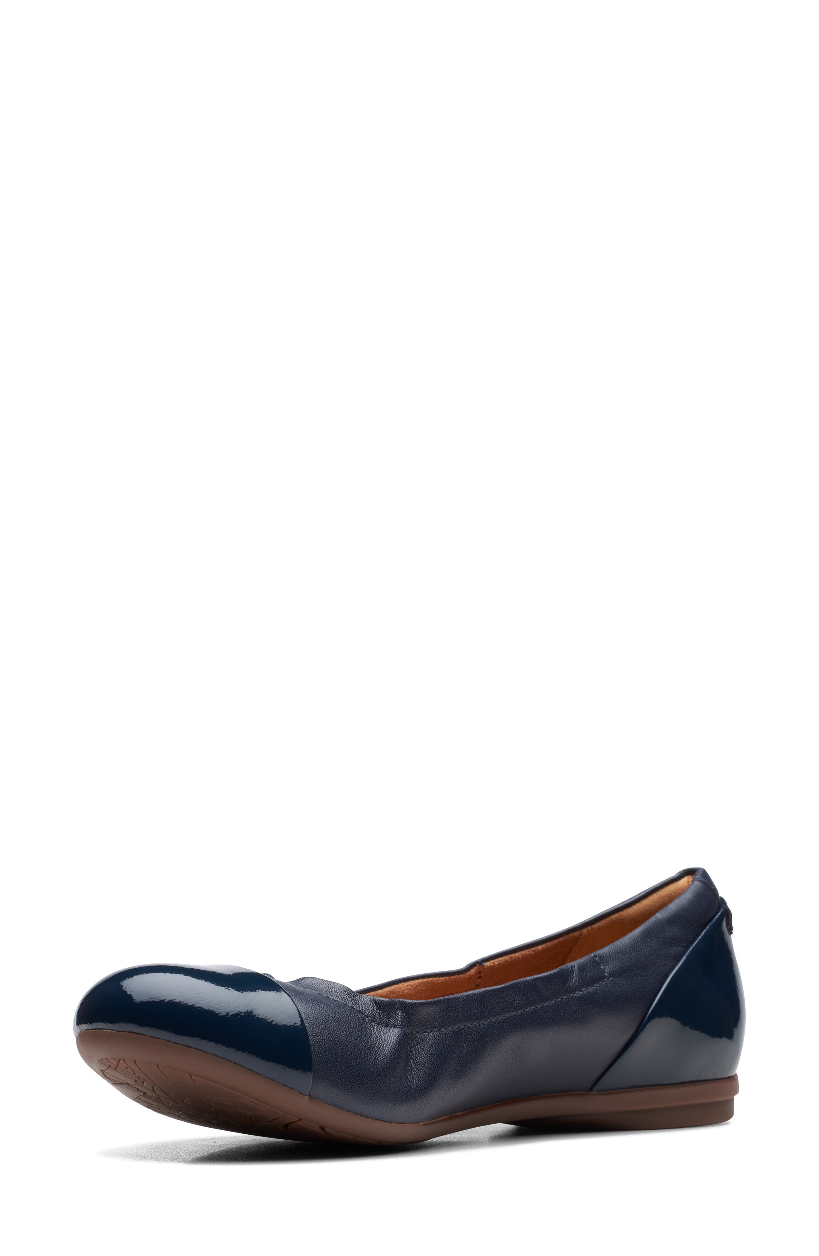 Clarks<sup>®</sup> Rena Jazz Flat, Alternate, color, Navy Leather