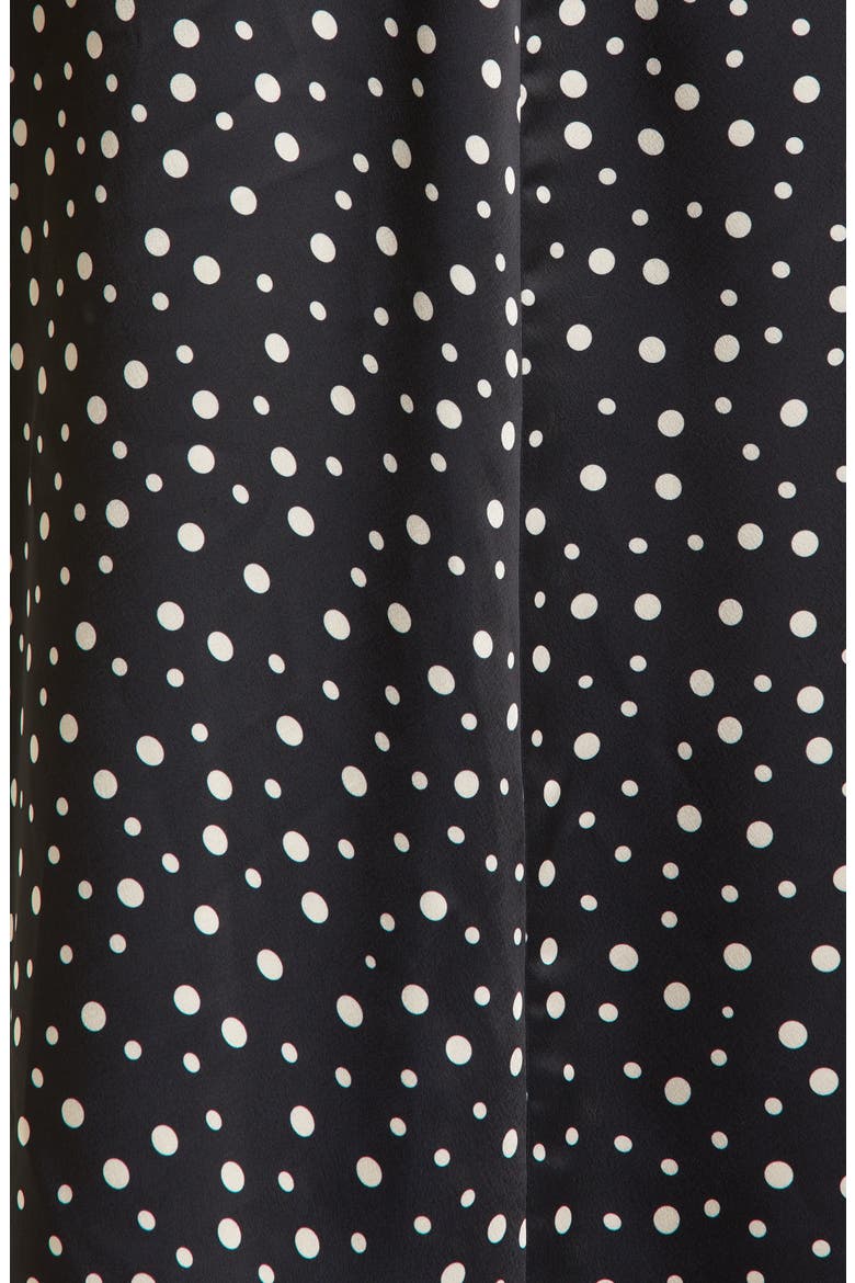 Dot Print Satin Skirt, Alternate, color, DEEP MARINE