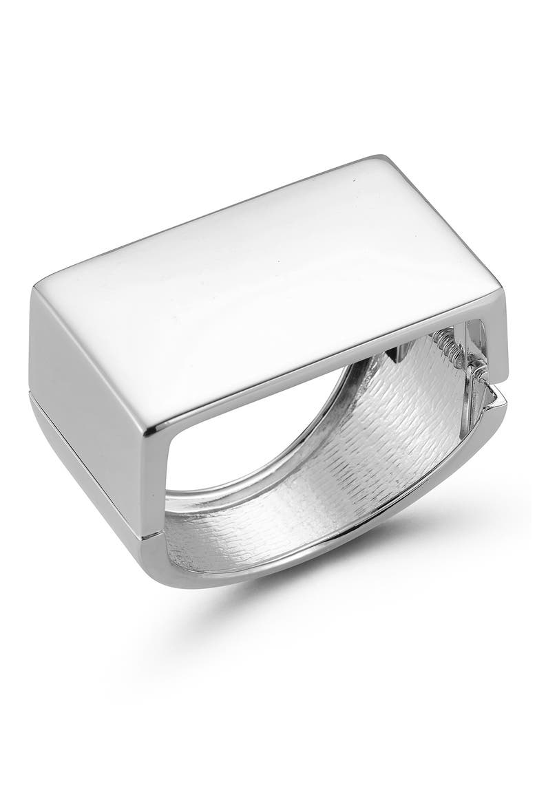 Flat Top Bangle Bracelet, Main, color, SILVER