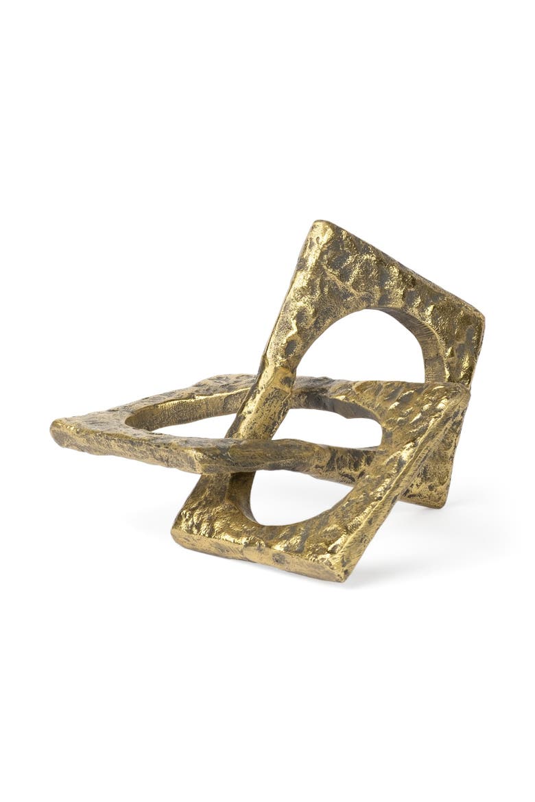 Delaunay I Gold Hammered Metal Interlinked Patterned, Main, color, Metallic Gold