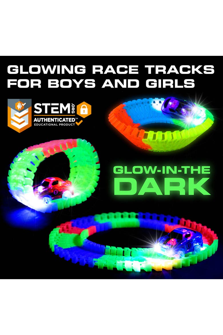 Glow Trax Glow in The Dark Race Tracks for Kids - 360pc, Alternate, color, Multi Color