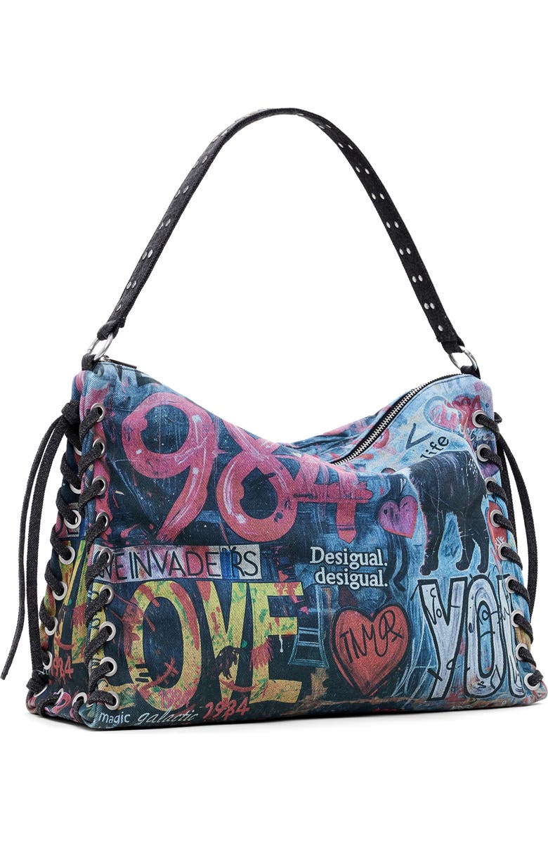 Desigual Denim Shoulder Bag, Alternate, color,