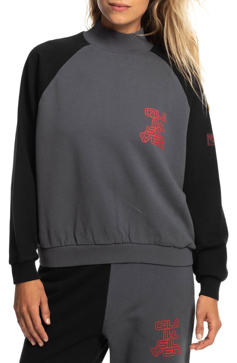Quiksilver x Strangers Things Upside Down Fleece Sweatshirt, Main, color, Iron Gate
