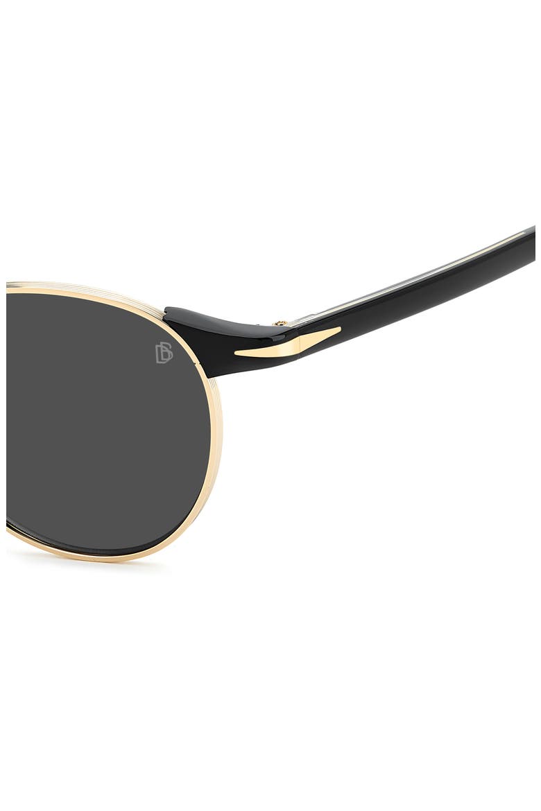 DB 1223/S 49mm Round Sunglasses, Alternate, color, GOLD BLACK/ GREY