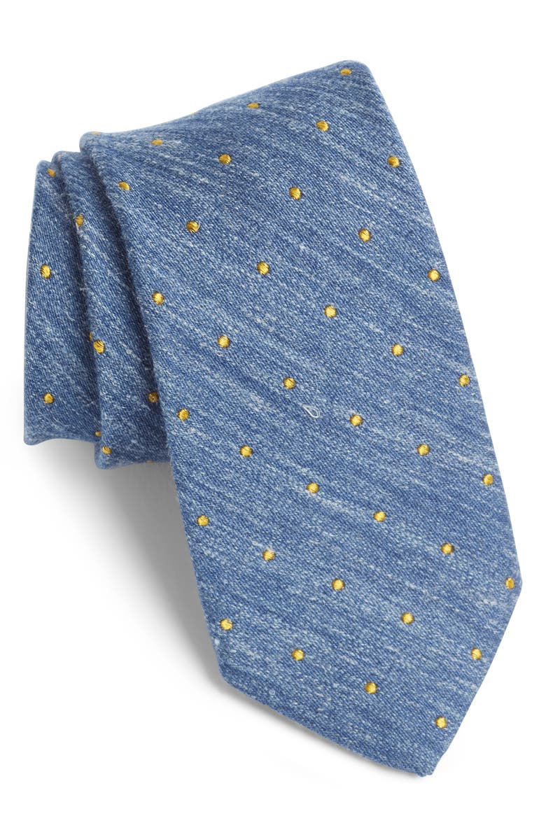 Bonobos Dot Chambray Silk Blend Tie, Main, color, 
