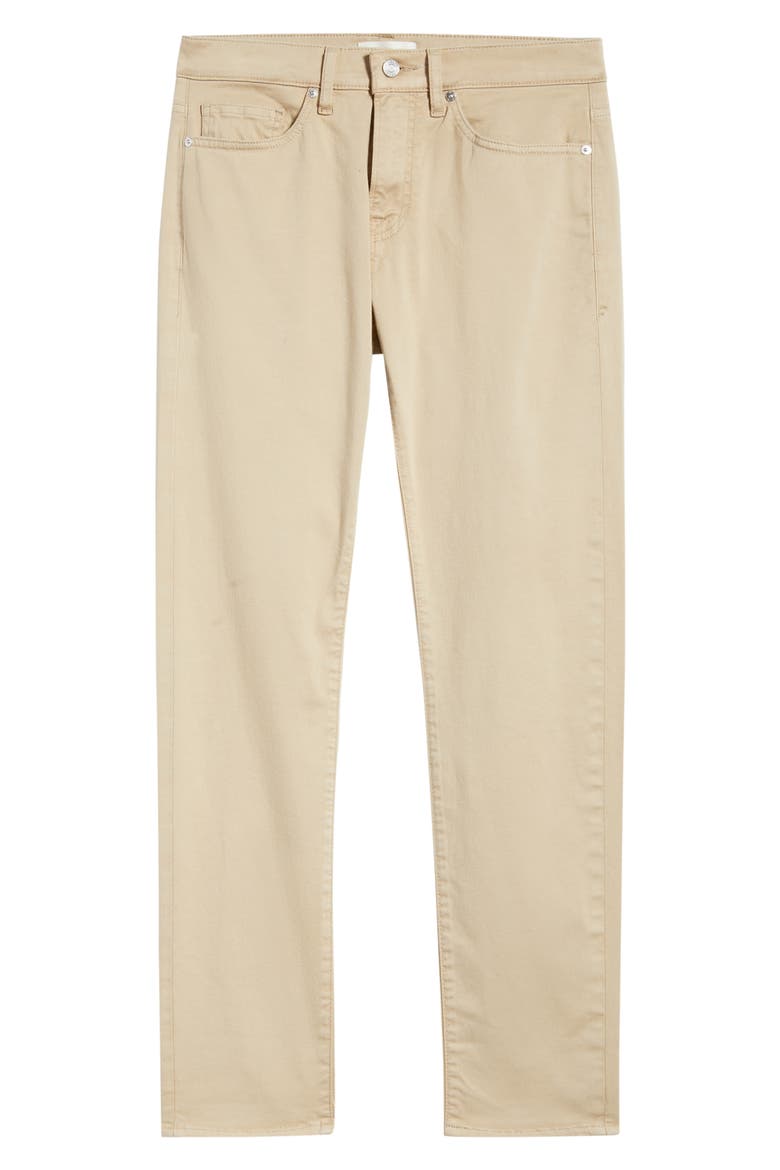 L'Homme Slim Fit Five-Pocket Twill Pants, Alternate, color, WASHED BEIGE
