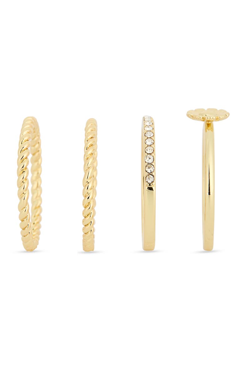 Set of Four Rings, Alternate, color, CLEAR/ GOLD