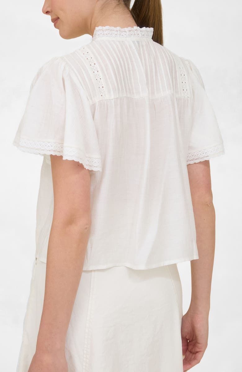 ZOE AND CLAIRE Flutter Sleeve Top, Alternate, color, White