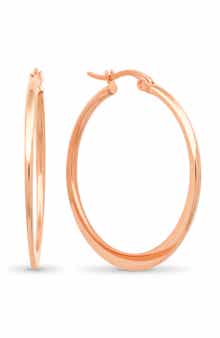 18k Rose Gold Plated Hoop Earrings