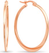 STEELTIME 18k Rose Gold Plated Hoop Earrings