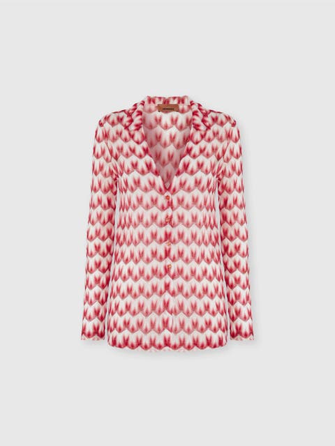 Shirt In Viscose With Floral Pattern