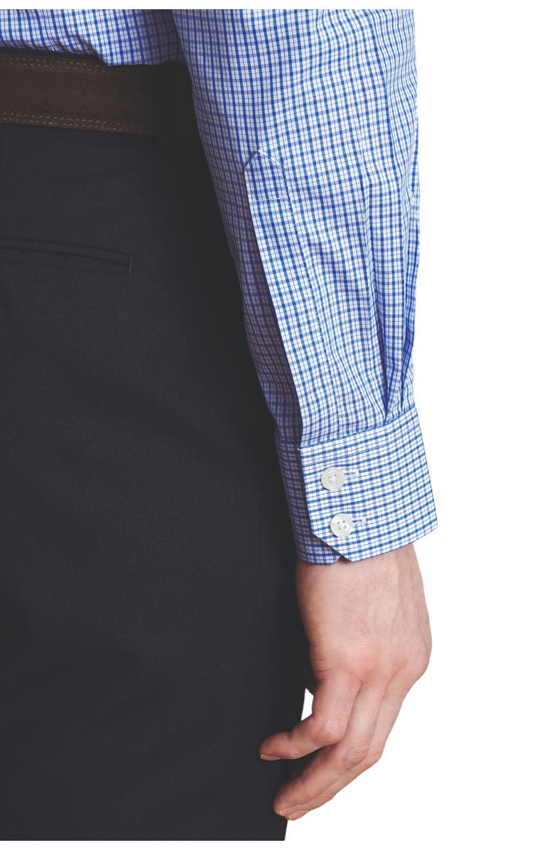 Charles Tyrwhitt Grid Check Non-Iron Stretch Twill Slim Fit Shirt Single Cuff, Alternate, color, Cobalt Blue