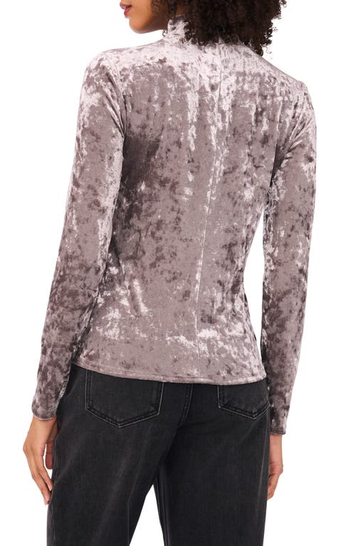 1.state Mock Neck Long Sleeve Crushed Velvet Top In Gray