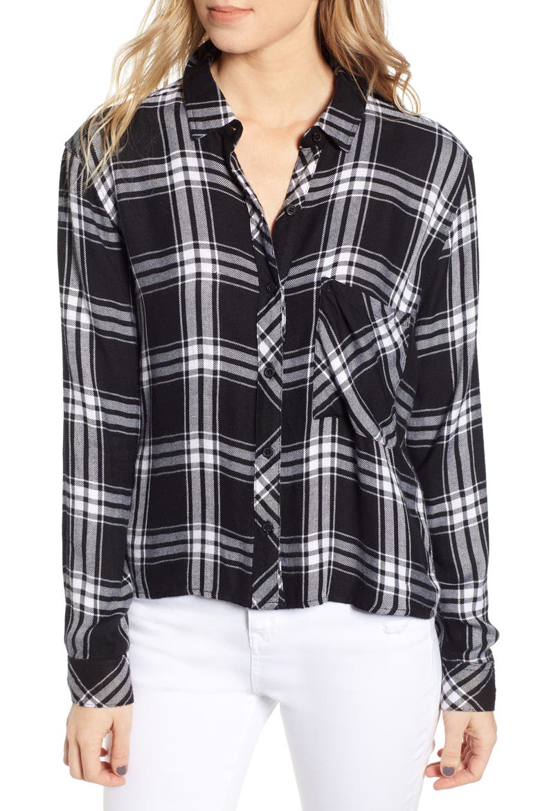 Dylan Plaid Shirt, Main, color, ONYX IVORY
