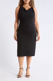 DONNA KARAN Hardware Detail Halter Neck Midi Dress