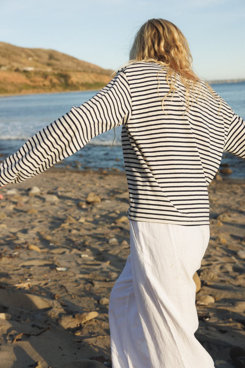 Camille Striped Top, Alternate, color, CLASSIC NAVY STRIPE