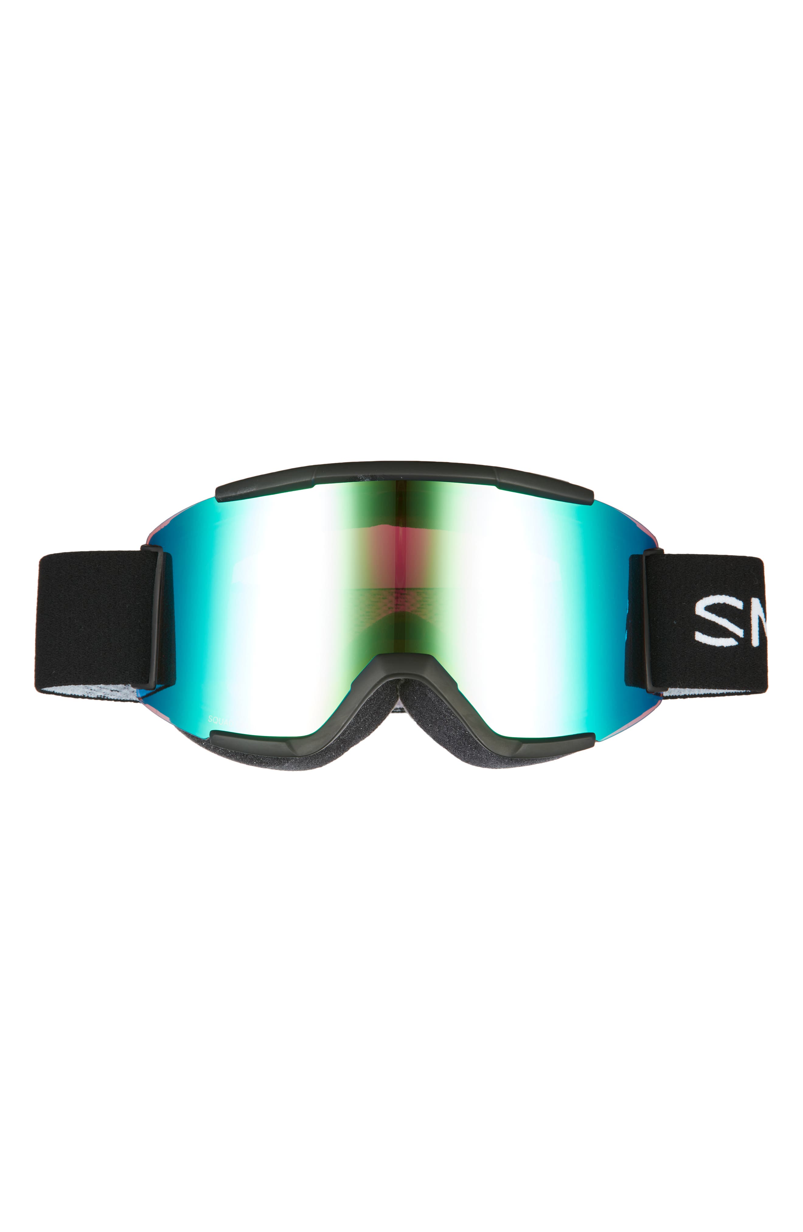 Smith Squad 190mm Special Fit Snow Goggles in Black Green Mirror 