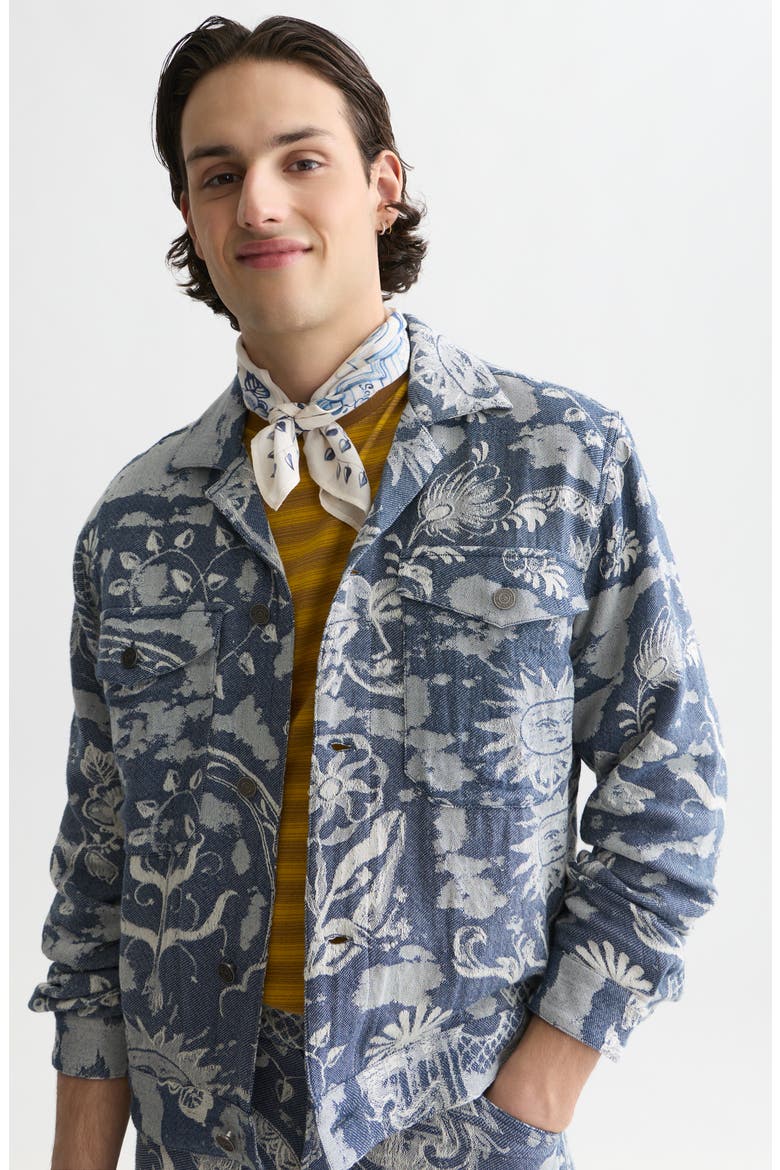 Cotton Shirt Jacket, Alternate, color, DELFT TILES BLUE