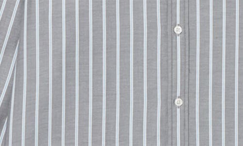 Les Deux Konrad Stripe Cotton Button-down Shirt In Gray
