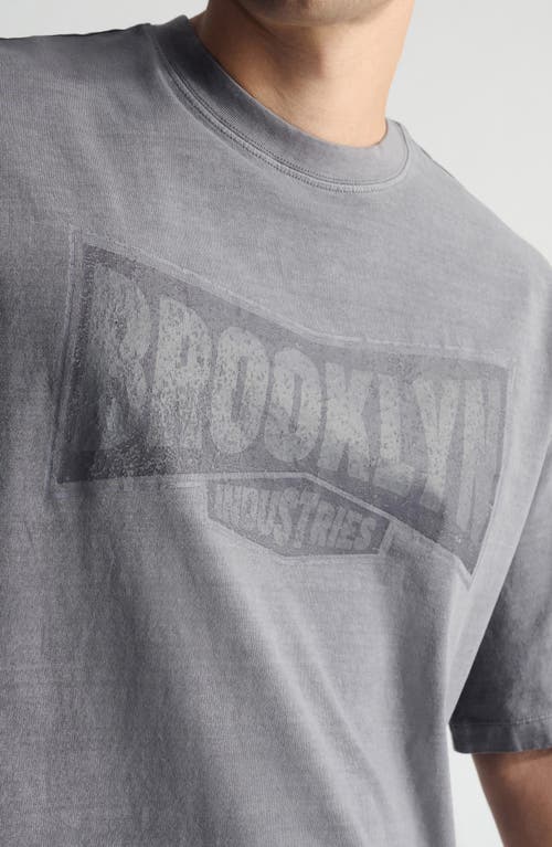 Brooklyn Industries Relaxed Vintage Graphic T-shirt In Gray