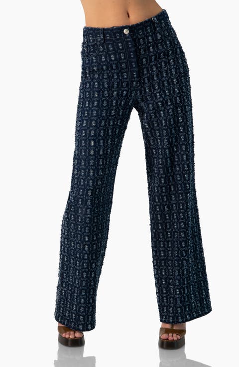 Wide Leg Burned-Out Jeans