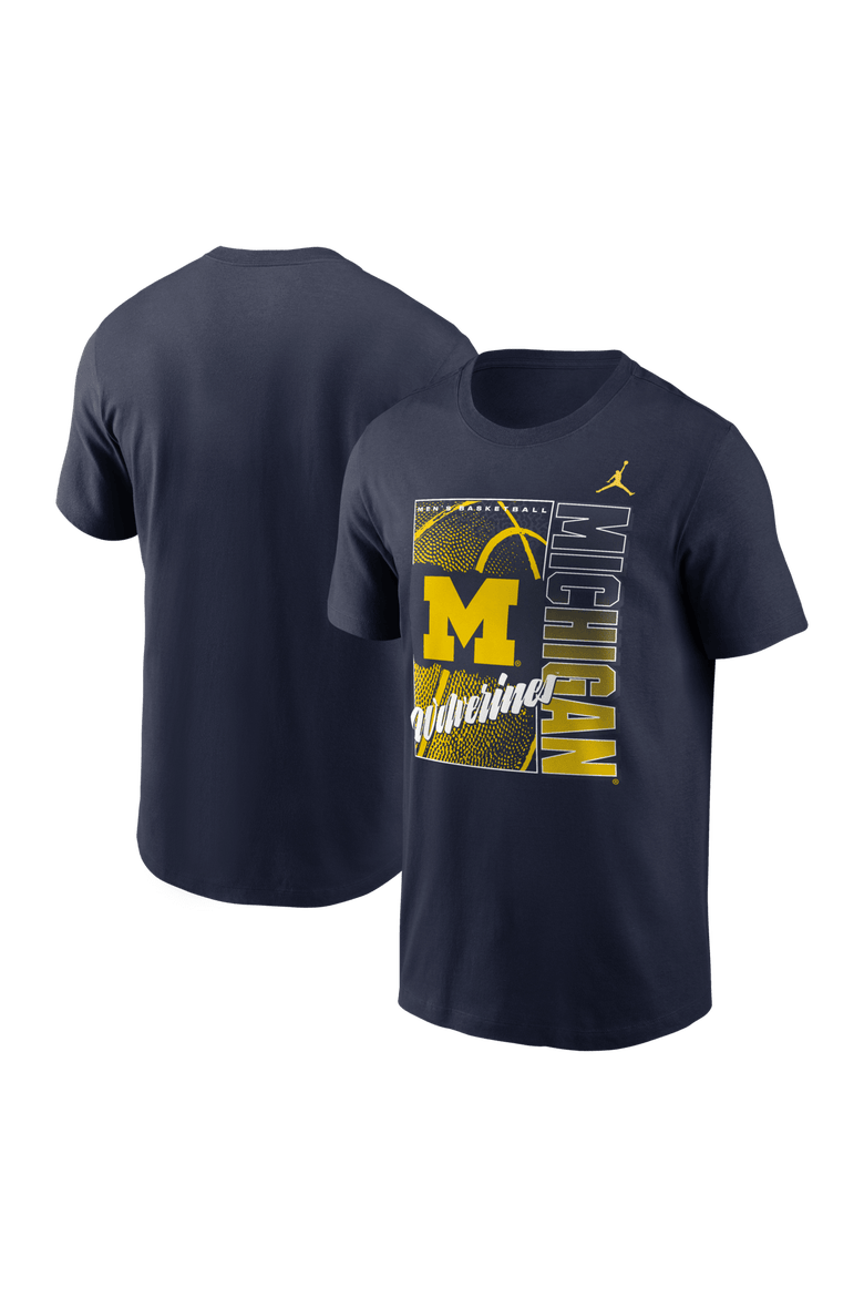 Men's Nike Navy Michigan Wolverines Basketball Refresh T-Shirt, Main, color, Navy