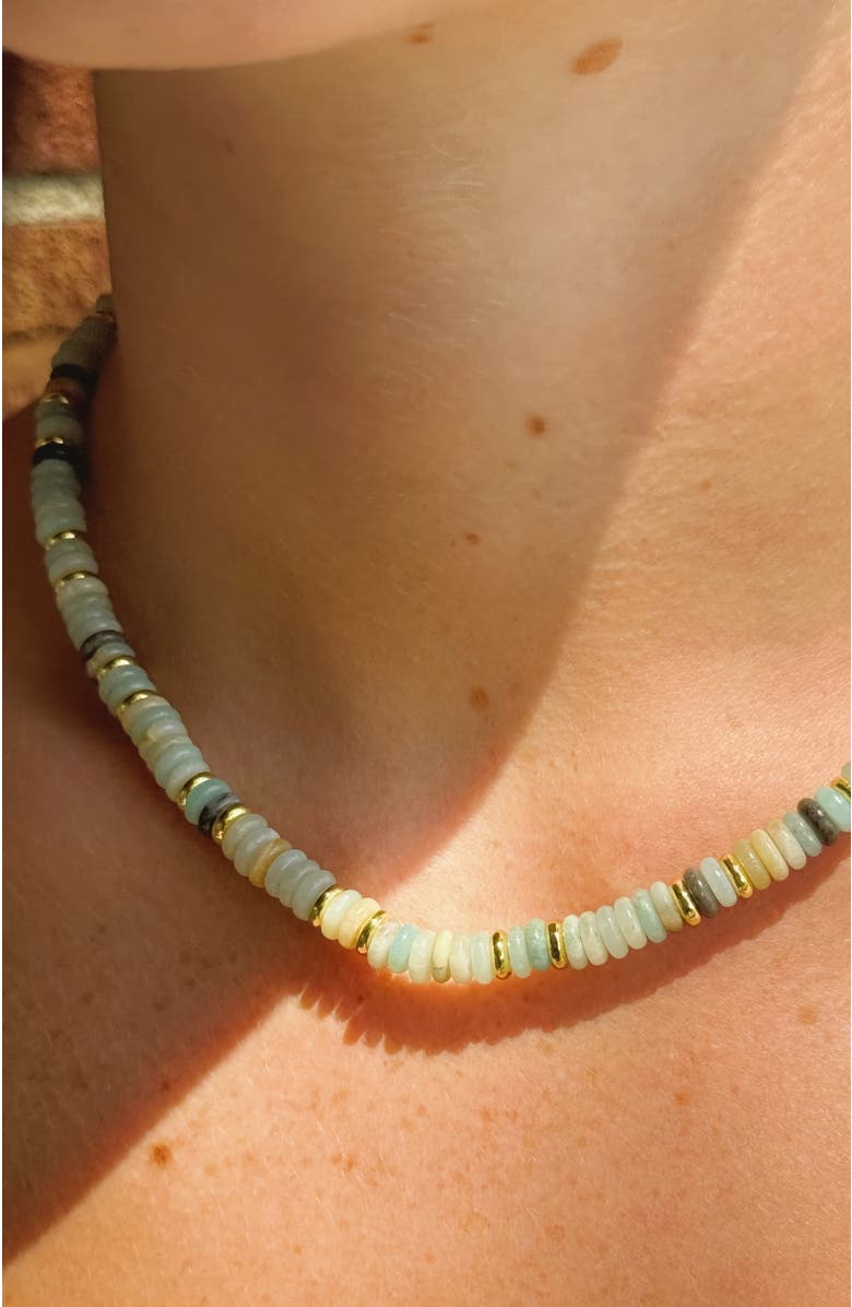 Little Sky Stone Lila Mixed Gemstone Necklace, Alternate, color, Green / White