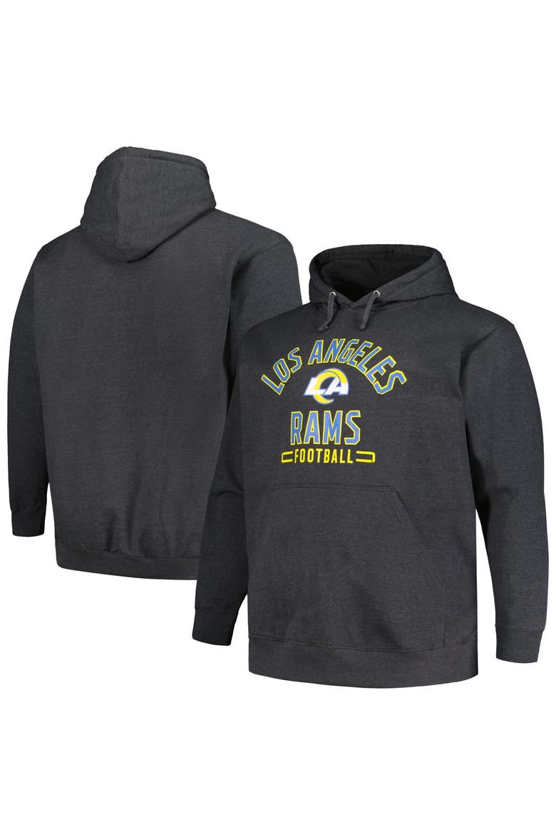 Men's Fanatics Branded Heather Charcoal Los Angeles Rams Big & Tall Pullover Hoodie, Main, color, Heather Charcoal