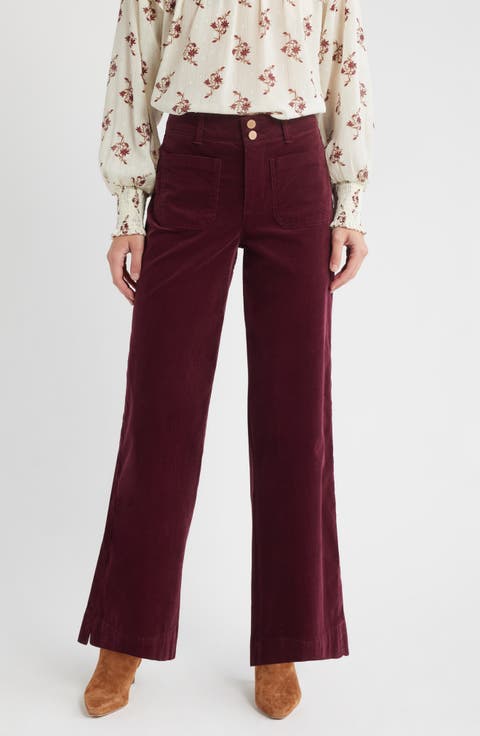 Emma 'Ab'Solution Wide Leg Corduroy Pants (Regular & Petite)