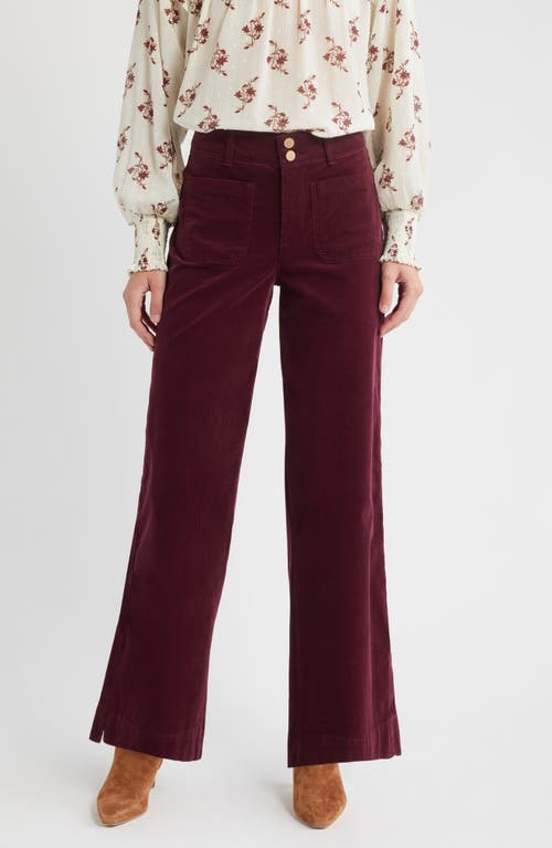 Wit & Wisdom Emma 'ab'solution Wide Leg Corduroy Pants In Purple