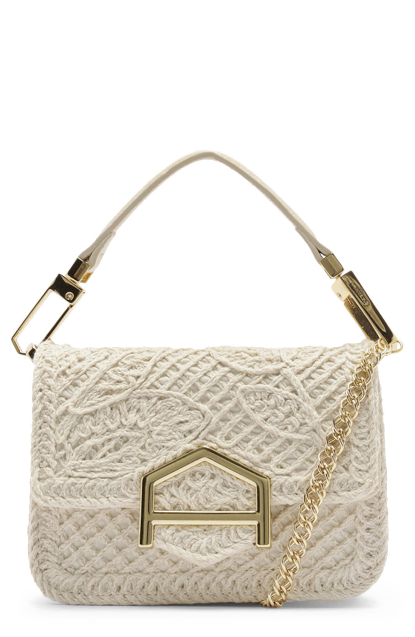 Arezzo Lucy Small Open Stitch Crossbody Bag, Main, color, Panacota/ Cru