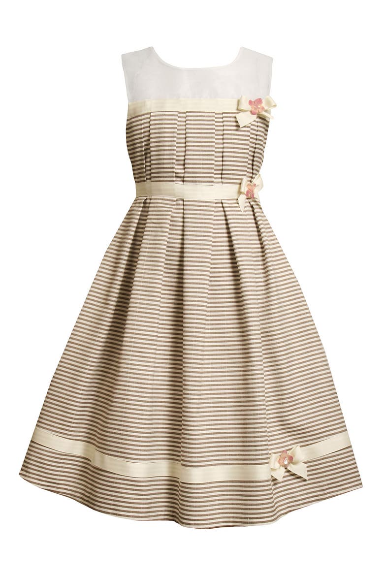 Iris & Ivy Pencil Stripe Dress, Main, color, BROWN
