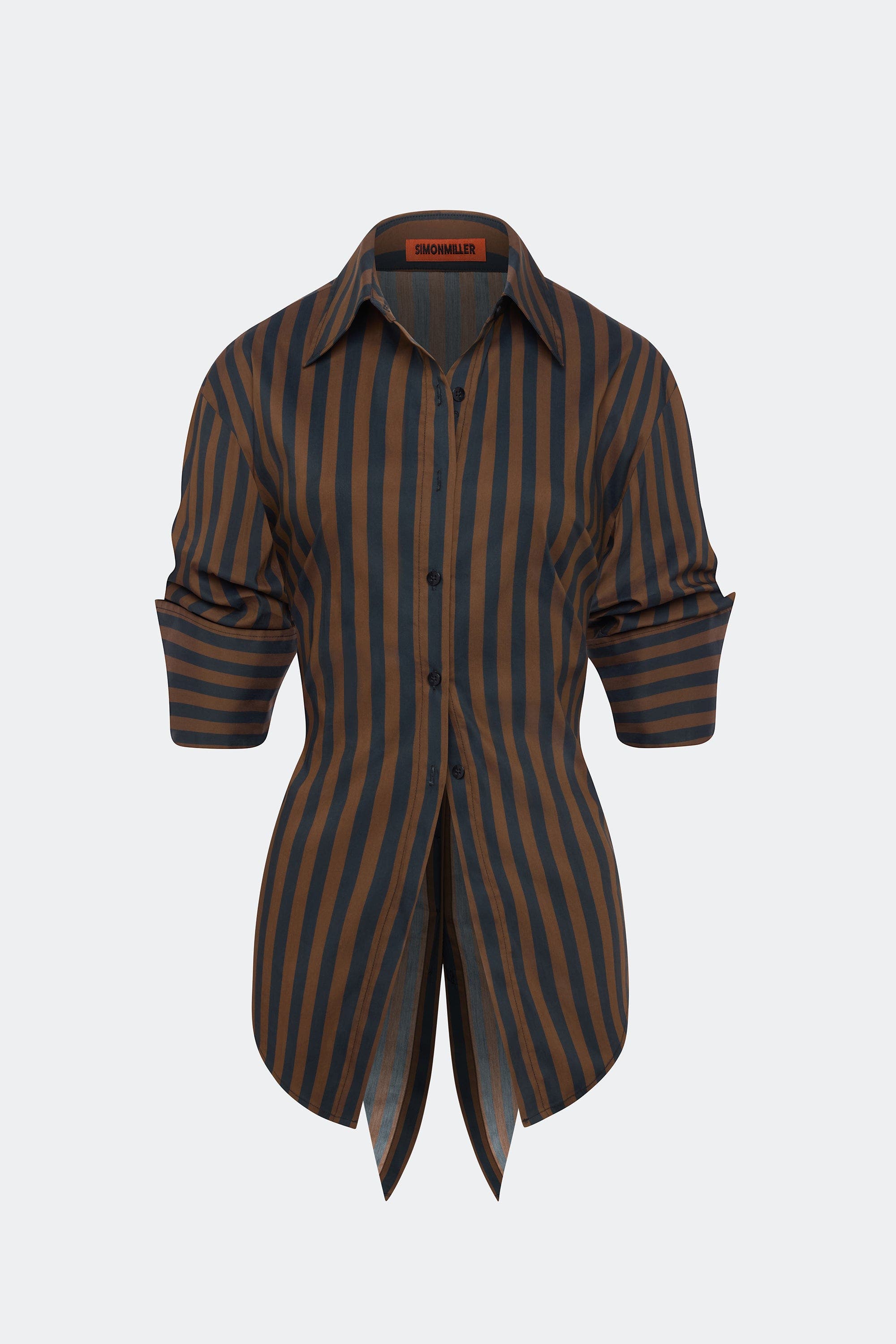 Женские SIMONMILLER Loch Poplin Tie Back Button Up Shirt