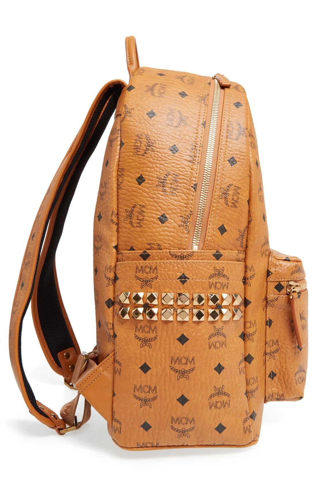 Medium Stark Visetos Studded Backpack, Alternate, color, COGNAC