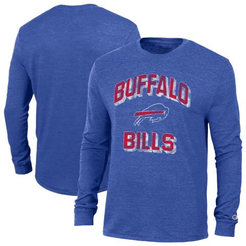 Men's Champion Heather Royal Buffalo Bills Ultimate Tri-Blend Long Sleeve T-Shirt