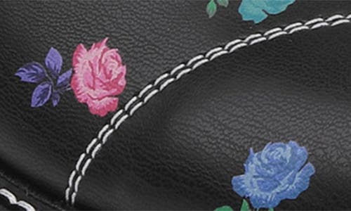 Ganni Floral-print Leather Mary Jane Pumps In Black