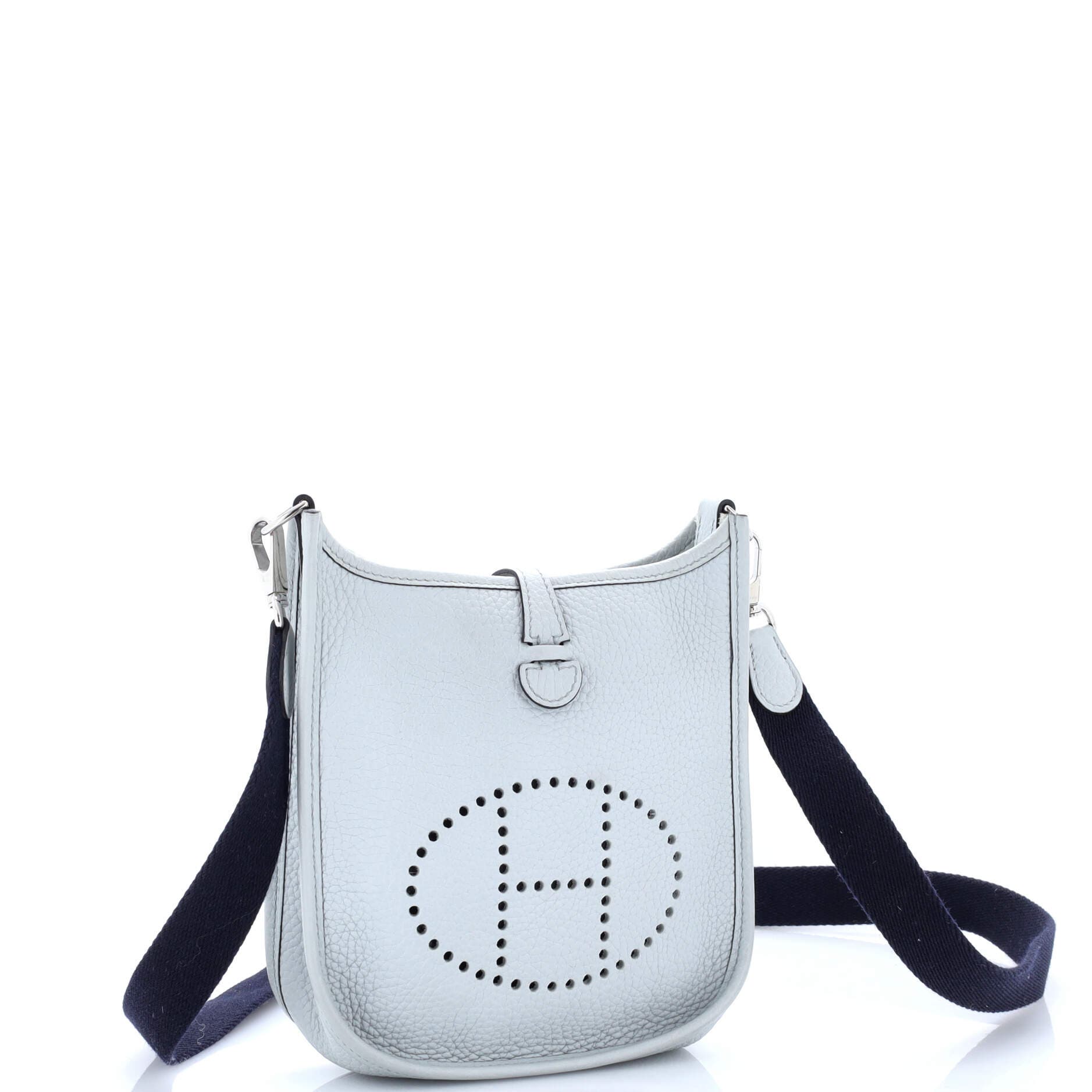 Pre-Owned Hermes Evelyne Bag Gen III Clemence TPM, Alternate, color, Bleu Glacier