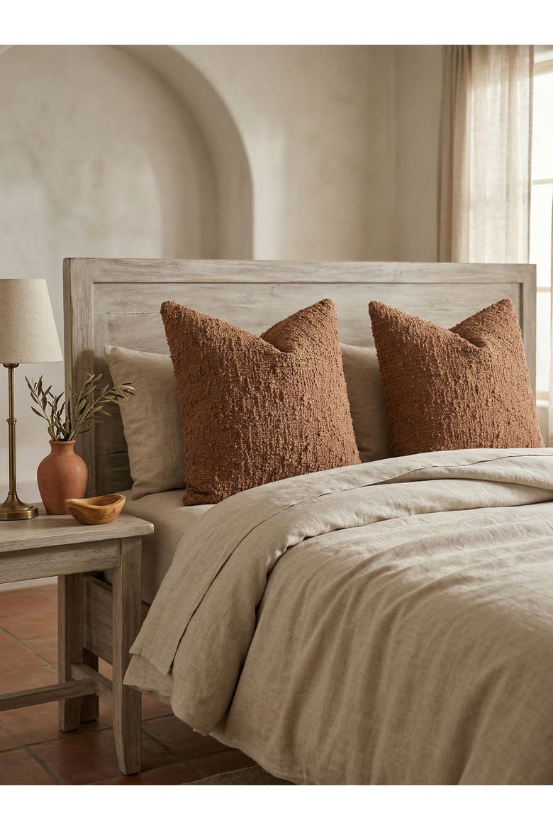 Cozy Cotton Boucle Pillow with Down Insert, Alternate, color, Teddy Brown