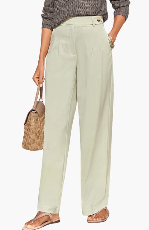 Pleated Wide Leg Trouser