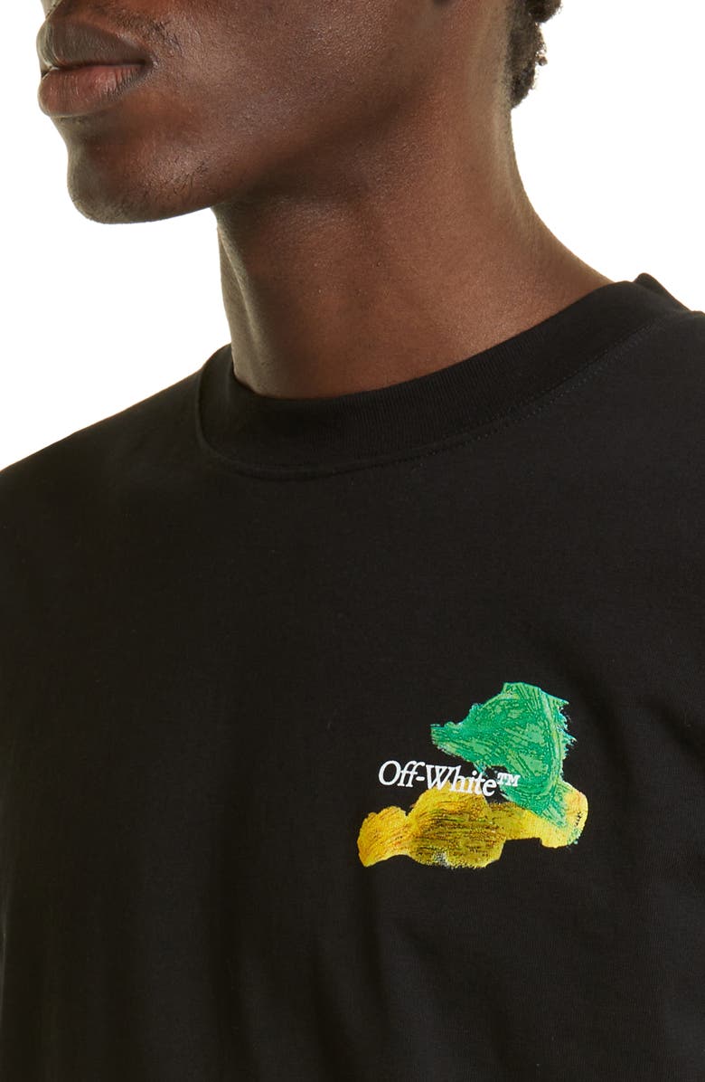 Off-White Brush Arrow Slim Flit Graphic Tee, Alternate, color,