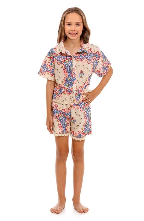 Kids' Clarabelle Bleu Cover-Up Shirt & Shorts Set