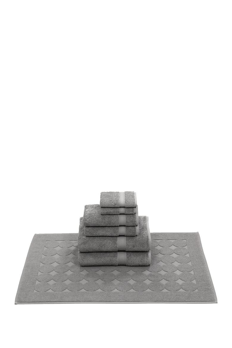 Sinemis Terry 7-Piece Towel Set - Dark Grey, Main, color, DARK GREY