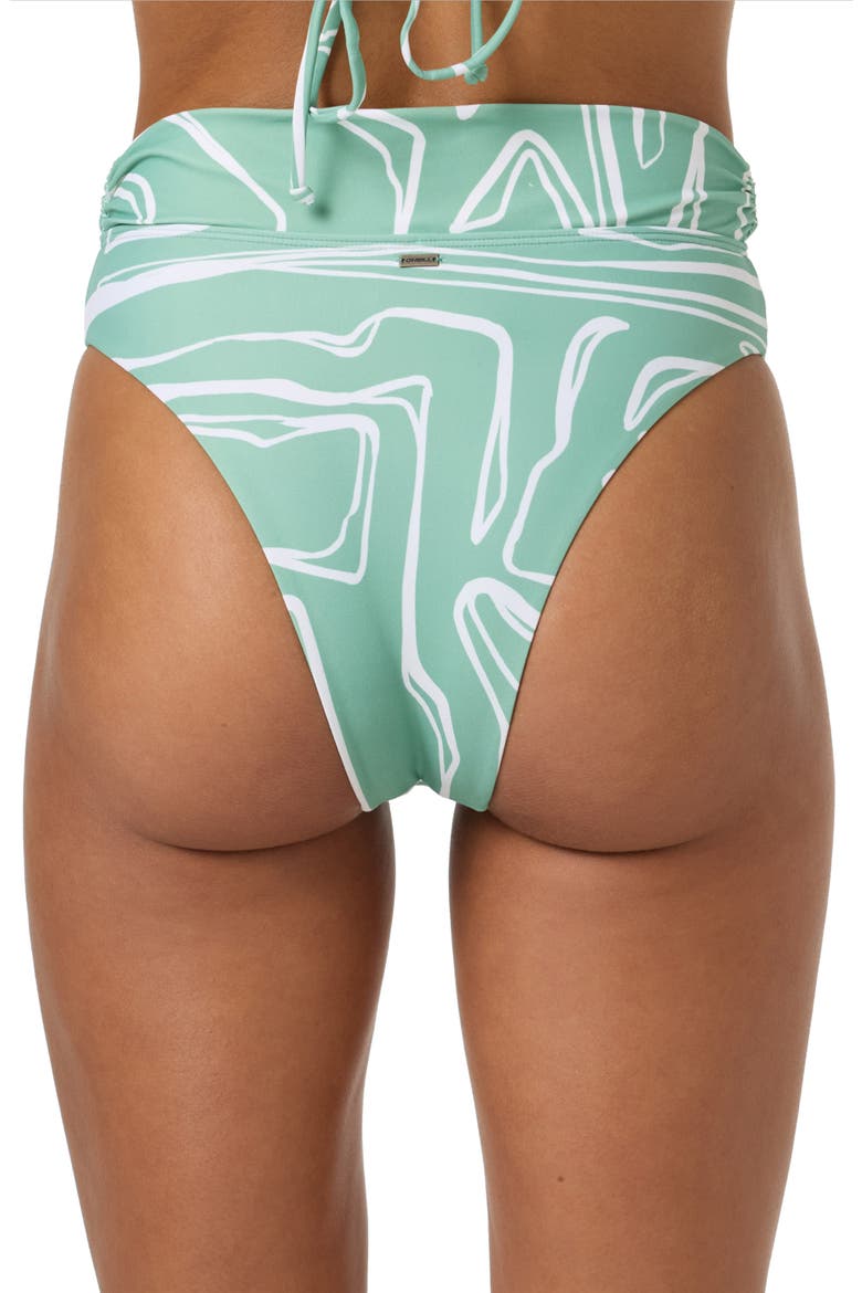 Ziggy Geo Stellan High Waist Bikini Bottoms, Alternate, color, GREEN