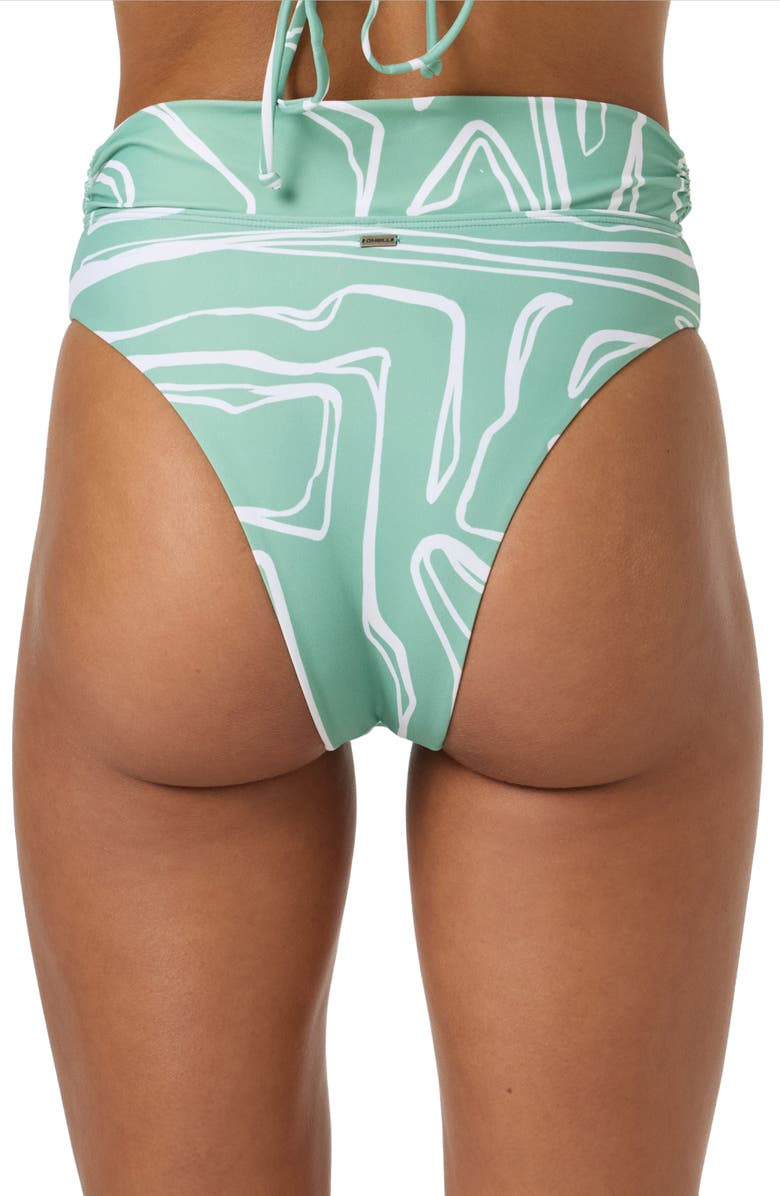 O'Neill Ziggy Geo Stellan High Waist Bikini Bottoms, Alternate, color, Green