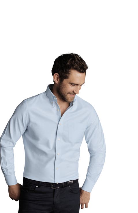 Slim Fit Button-Down Collar Non-Iron Stretch Oxford Shirt