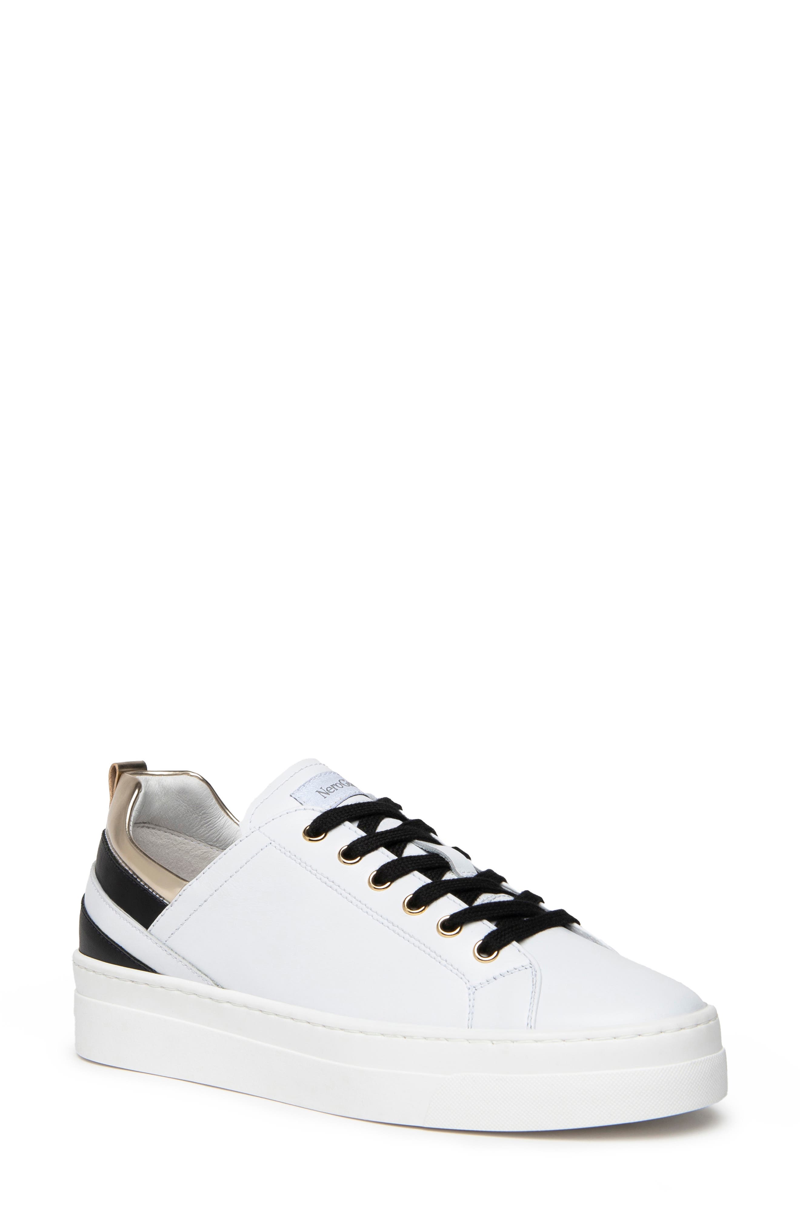 Stripe Platform Sneaker, Main, color, WHITE