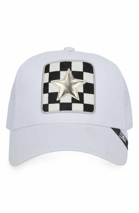 Embroidered Star Patch Mesh Panel Trucker Hat